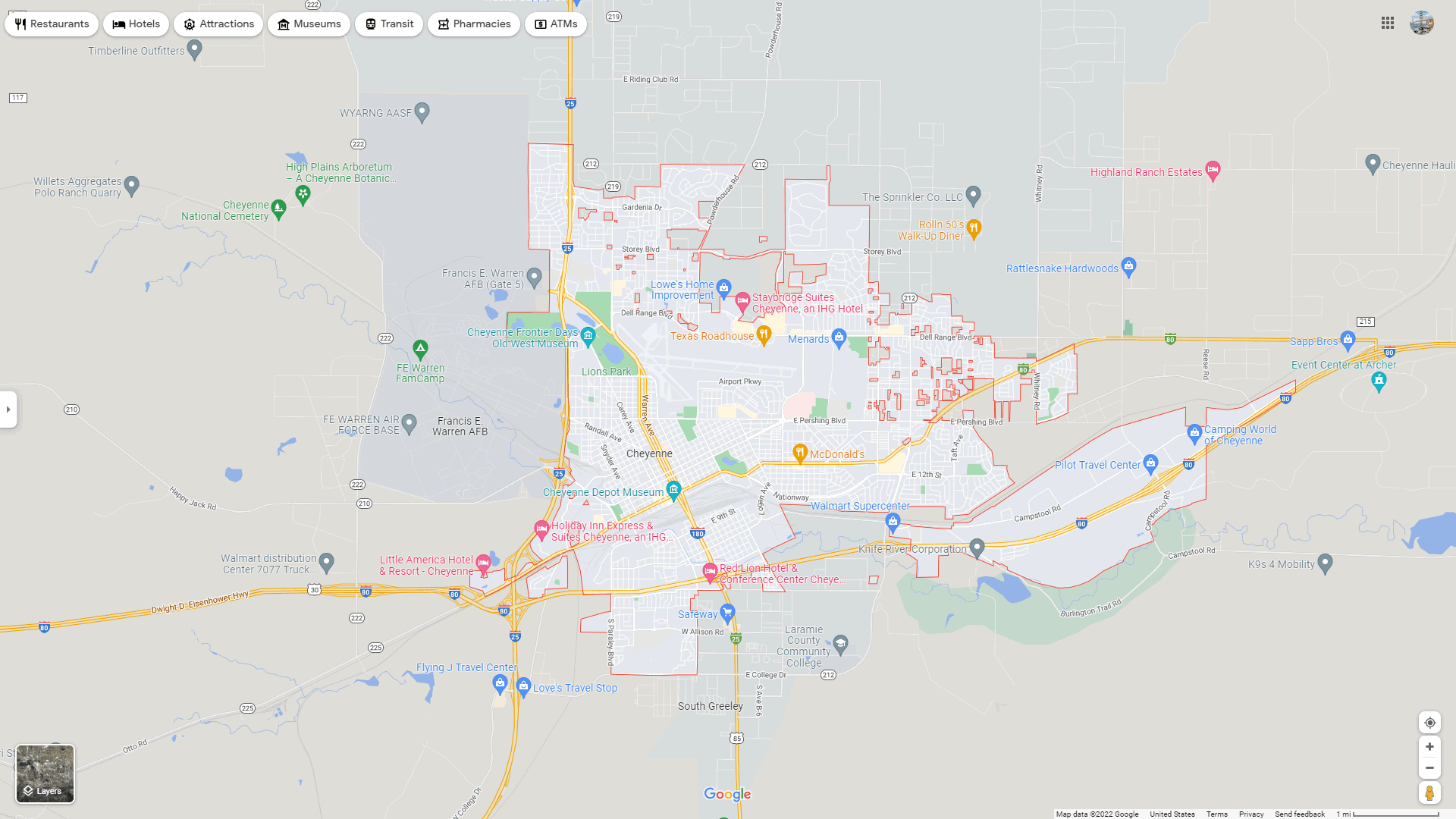 Cheyenne map